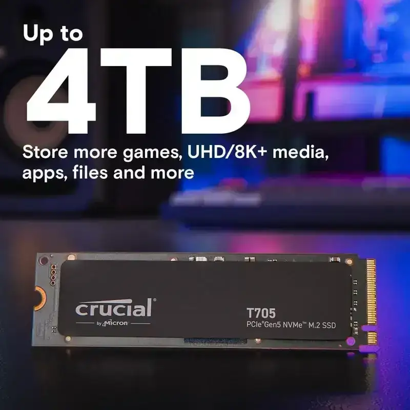 Crucial T705 4TB PCIe 5.0 NVMe M.2 SSD, Read and Write speeds up to 14100 & 12600MB/s, 5 Year Warranty image 5