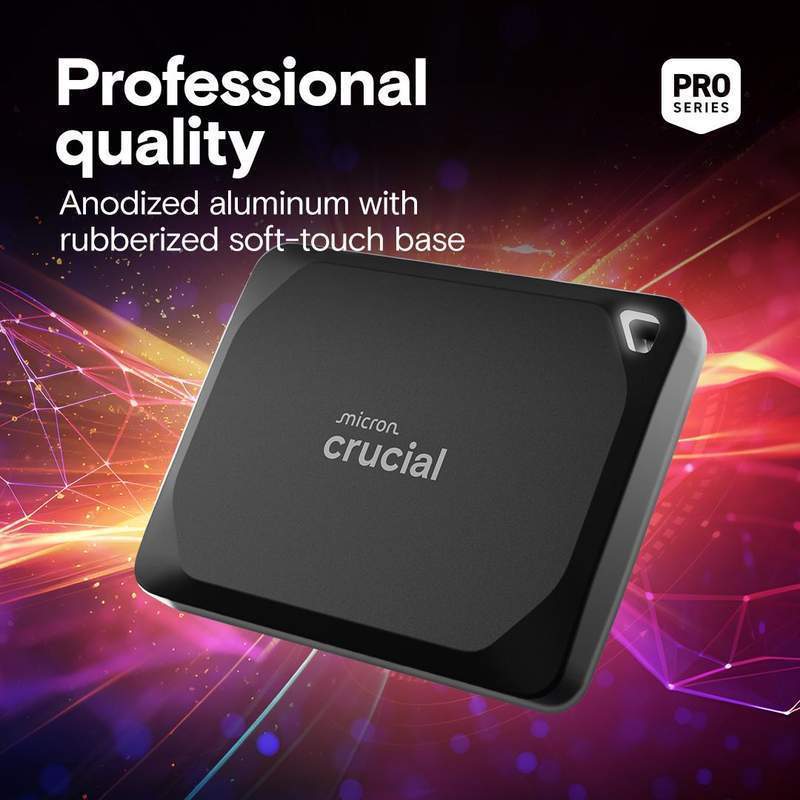 Crucial X10 Pro 2TB Portable SSD, Read and Write speeds up to 2100/2000MB/s IP55 Water and Dust resistance, 7.5 feet/2 meters Drop Protection, 5 Year Warranty image 5
