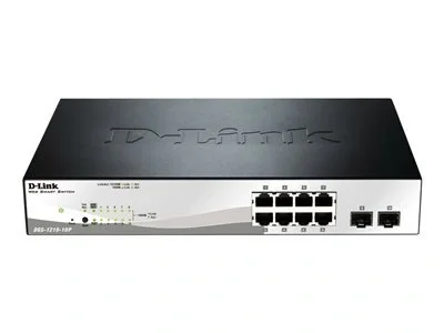 D-Link DGS-1210-10P Web Smart 8-Port Gigabit PoE Switch with 2 SFP Uplinks