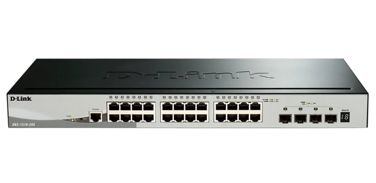 D-Link DGS-1510-28X, 28-Port Gigabit SmartPro Stackable Switch with 4 10GbE SFP+ Ports