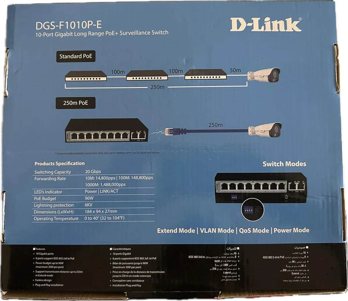 D-Link  DGS-F1010P-E 8 Port Unmanaged Gigabit Ethernet (GbE) PoE Switch With 2 Uplink Port image 3