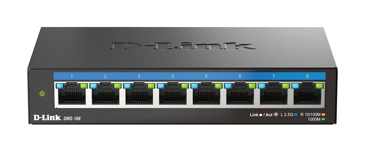 D-Link DMS-108 8-Port 2.5G Multi-Gigabit Unmanaged Desktop Switch