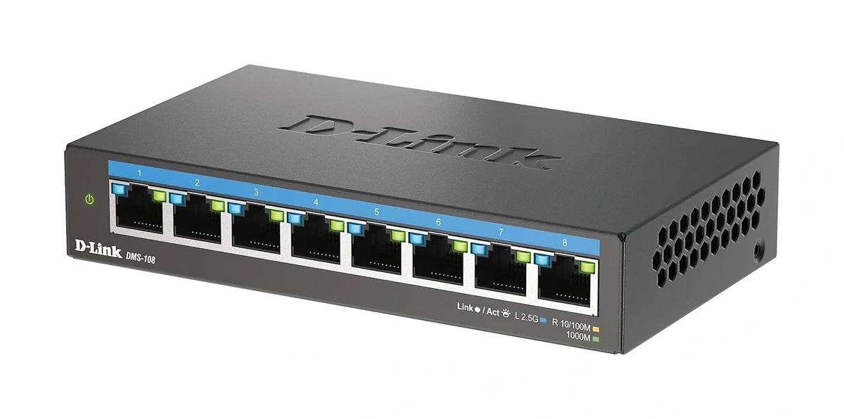 D-Link DMS-108 8-Port 2.5G Multi-Gigabit Unmanaged Desktop Switch – Fanless, Metal Housing, Plug & Play image 6