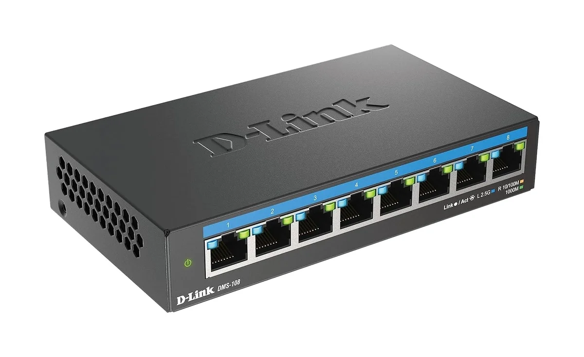 D-Link DMS-108 8-Port 2.5G Multi-Gigabit Unmanaged Desktop Switch – Fanless, Metal Housing, Plug & Play image 7