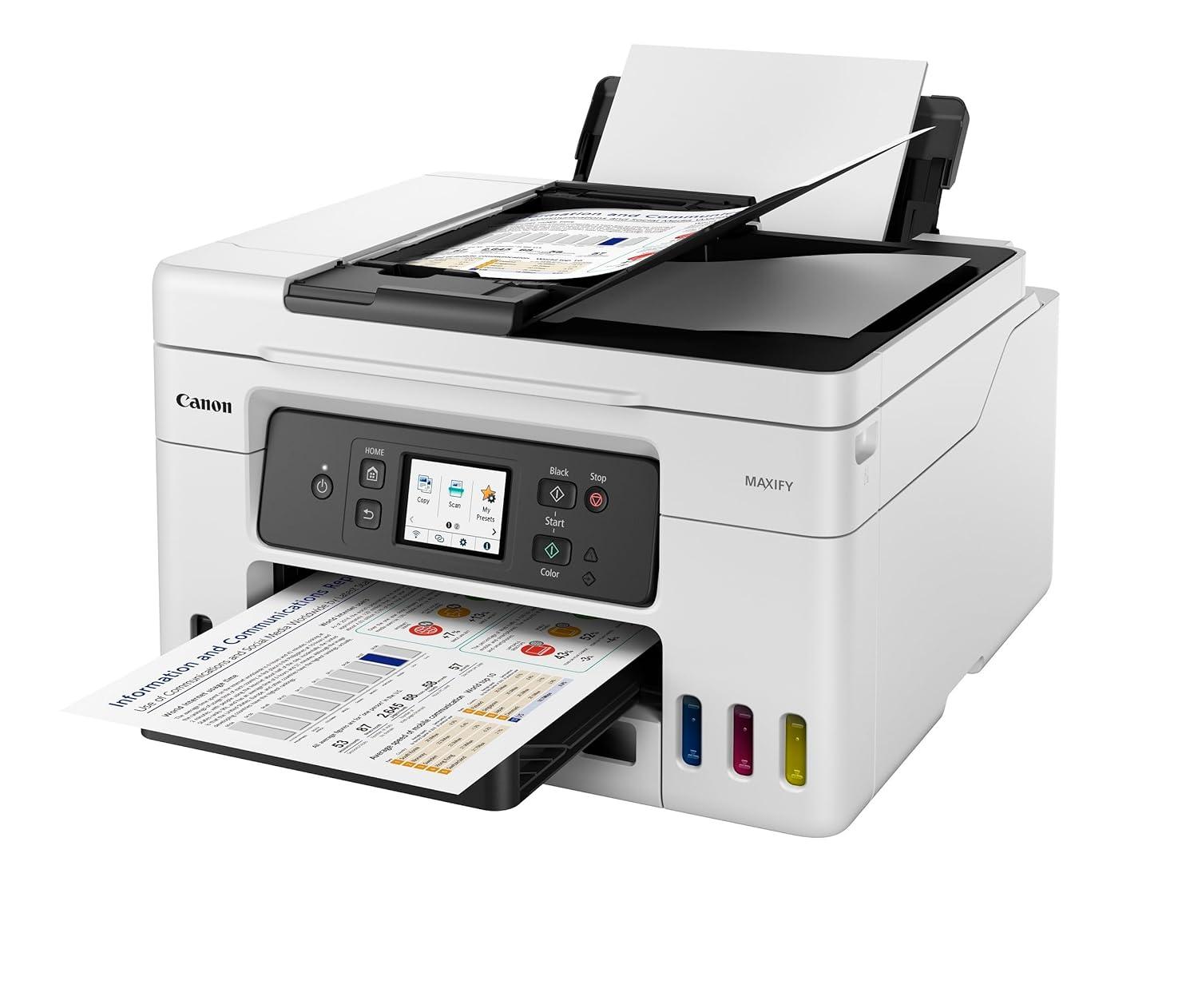 Canon MAXIFY GX4070 A4 Ink Tank Colour Multifunction Printer | 18 IPM (Black), 13 IPM (Color) | USB 2.0, Ethernet, Wireless or Wi-Fi | Print, Scan, Copy, Fax & ADF | 1 Year Warranty thumbnail 4