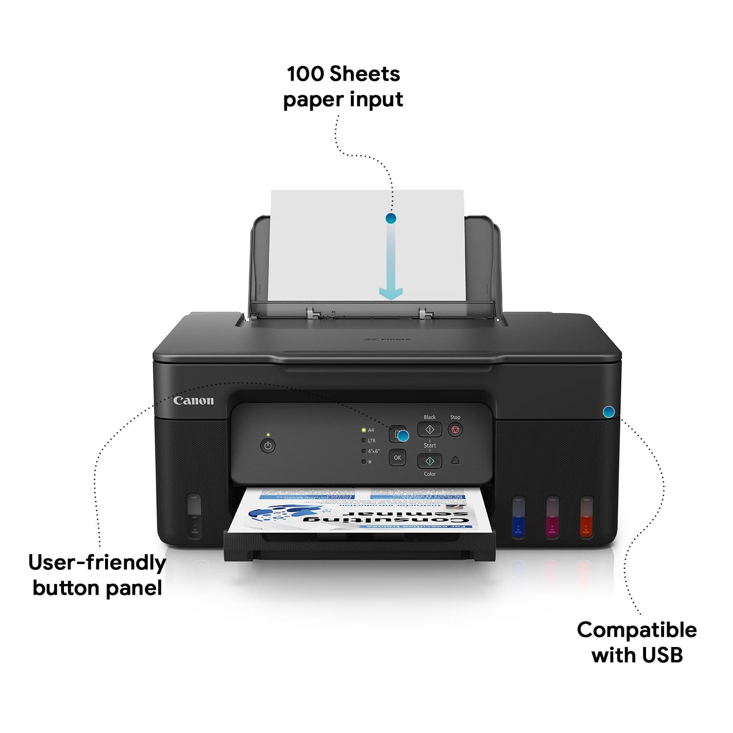 Canon PIXMA MegaTank G2730 A4 Ink Tank Colour Multifunction Printer |  11 / 6 IPM (Black/Colour) | USB 2.0 | Print, Scan, Copy | 2 Years Standard Warranty thumbnail 4