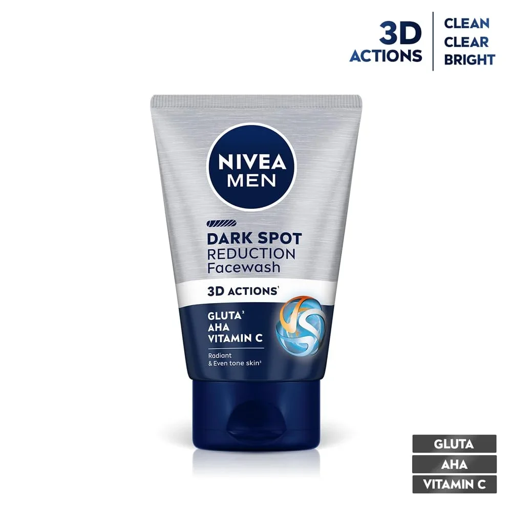 NIVEA Men Face Wash 100gm, Removes Dark Spots & Brightens Skin image 2