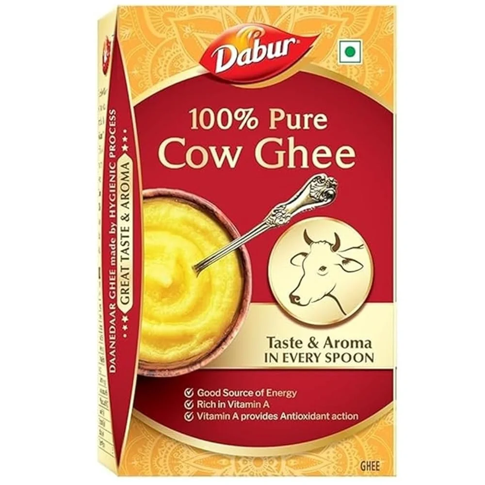 Dabur 100% Pure Cow Ghee, 1000 ML, Daanedaar with Rich Aroma