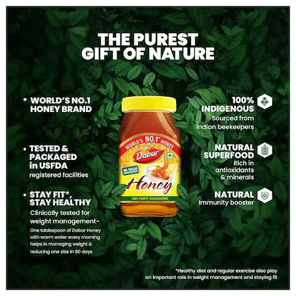 Dabur Honey - 650gm | 100% Pure | World's No.1 Honey Brand with No Sugar Adulteration  image 3