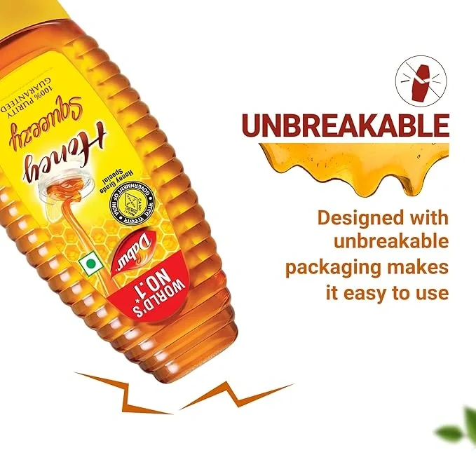 Dabur Honey Squeezy - 450g (225g x 2, Buy 1 Get 1 Free) | 100% Pure | World's No.1 Honey Brand with No Sugar Adulteration image 5