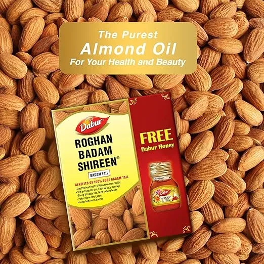 Dabur Roghan Badam Shireen - 50 ml | Pure sweet Badam oil for Glowing Skin & Hair Growth | Rich in Vitamin-E image 6