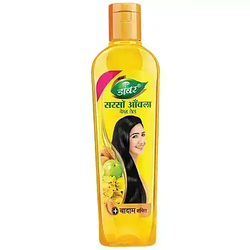 Dabur Sarso Amla Hair Oil 500ml - Nourishing blend of mustard and amla for strong, healthy hair.