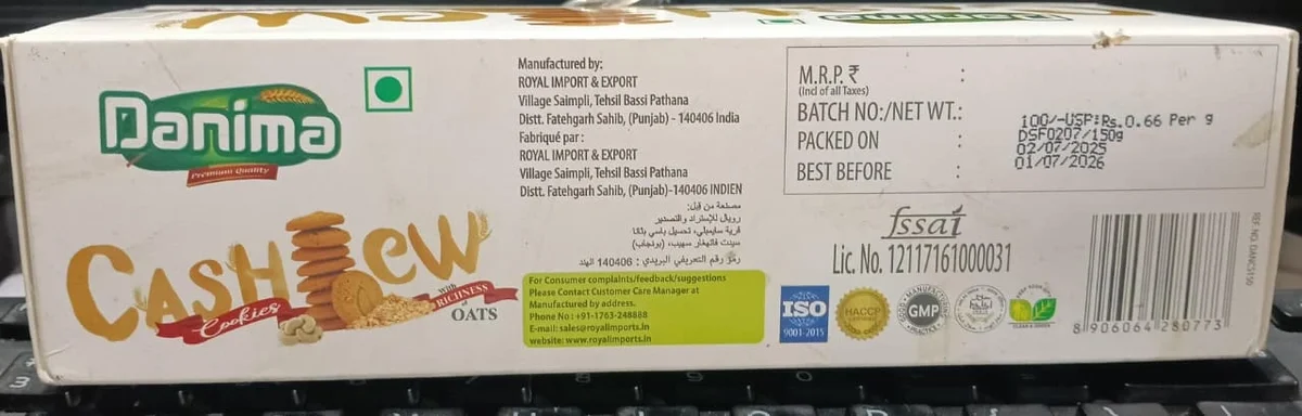  Danima Premium Quality Cashew Cookies With Richness Of Oats 150g image 2