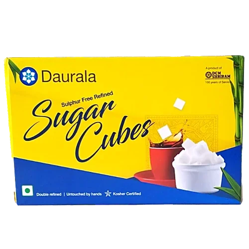 Daurala White Sugar Cubes 500gm Sulphur Free Quick Dissolve