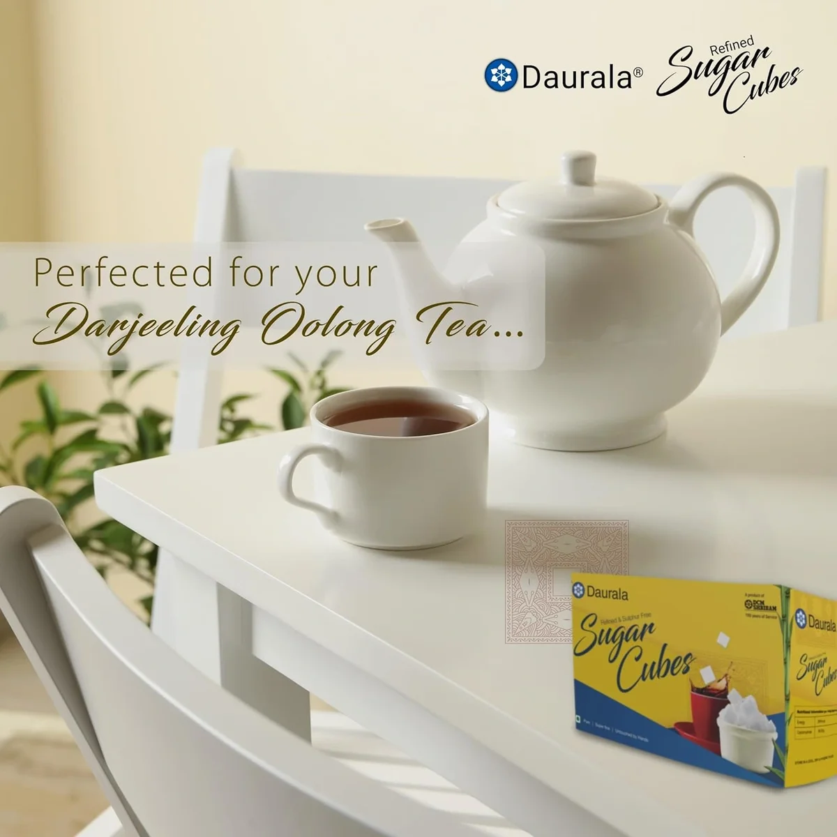 Daurala White Sugar Cubes - 500gm - Sulphur Free, Quick Dissolve Sugar Cubes image 2