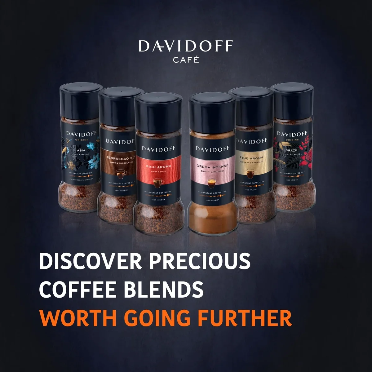 Davidoff Crema Intense Instant Coffee - 9/12 Intensity - 100% Arabica - 90g, image 2