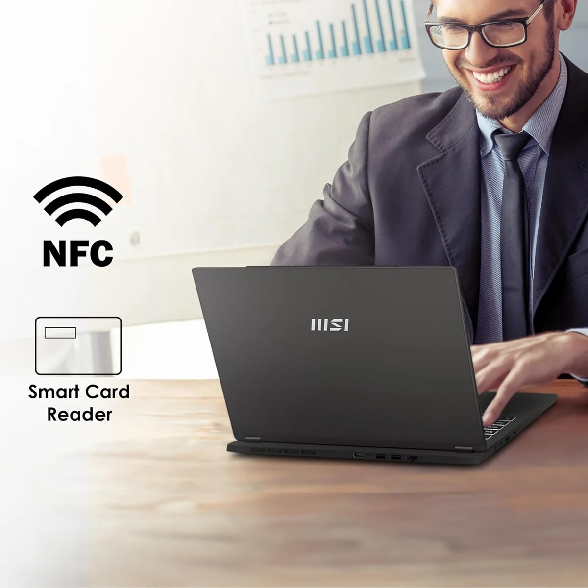 MSI Commercial 14 H, Intel Core i5-13500H, 16GB 3200 MHz DDR4 RAM or Memory, 1TB NVMe SSD, 14” FHD+ (1920x1200), IPS-Level, Intel® Iris® Xe graphics, Windows 11 Pro, Solid Gray, 1.6 Kg, A13MG vPro-069IN, 3 Year Warranty image 10