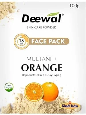 Deewal Herbal Multani Mitti Orange Face Pack for men women, 100 g