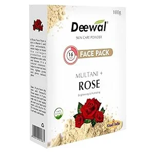 Deewal Herbal Multani mitti Rose Face pack for men women, 100g image 2
