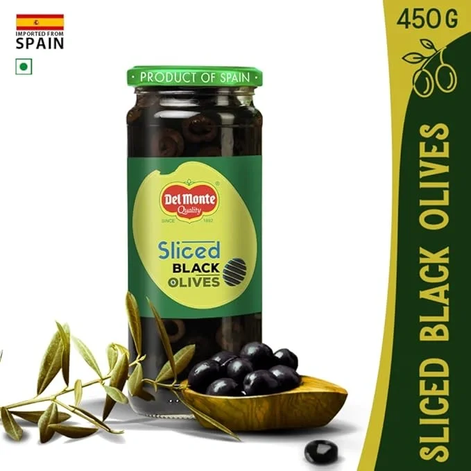  Del Monte Black Sliced Olives 450g l Select Quality Olives Imported from Spain | Italian cuisine ingredient | 450g image 2
