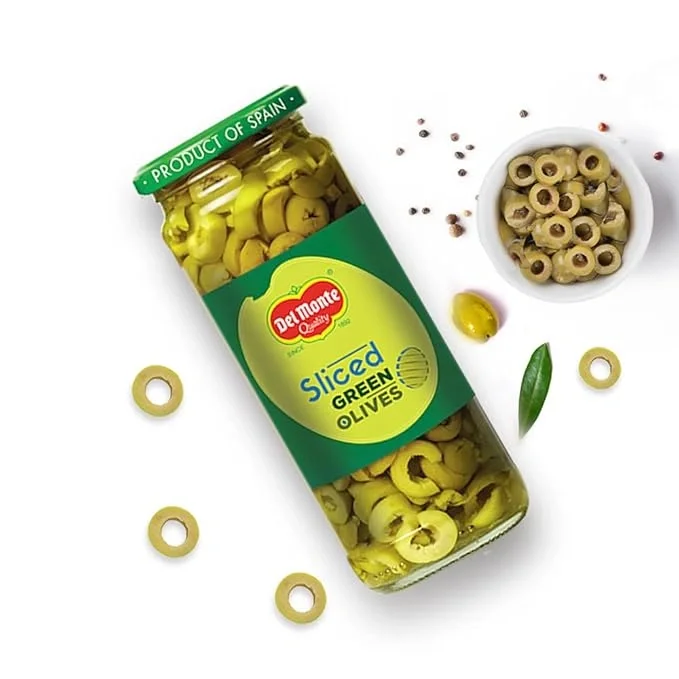   Del Monte Green Sliced Olives 450g l Select Quality Olives Imported from Spain | Italian cuisine ingredient | Low Fat Ready-to-Eat Healthy Snack l image 2