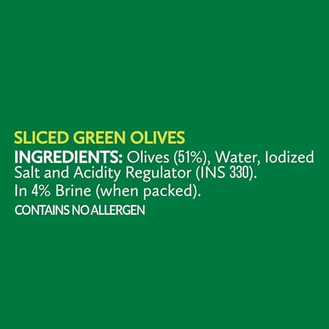   Del Monte Green Sliced Olives 450g l Select Quality Olives Imported from Spain | Italian cuisine ingredient | Low Fat Ready-to-Eat Healthy Snack l image 7