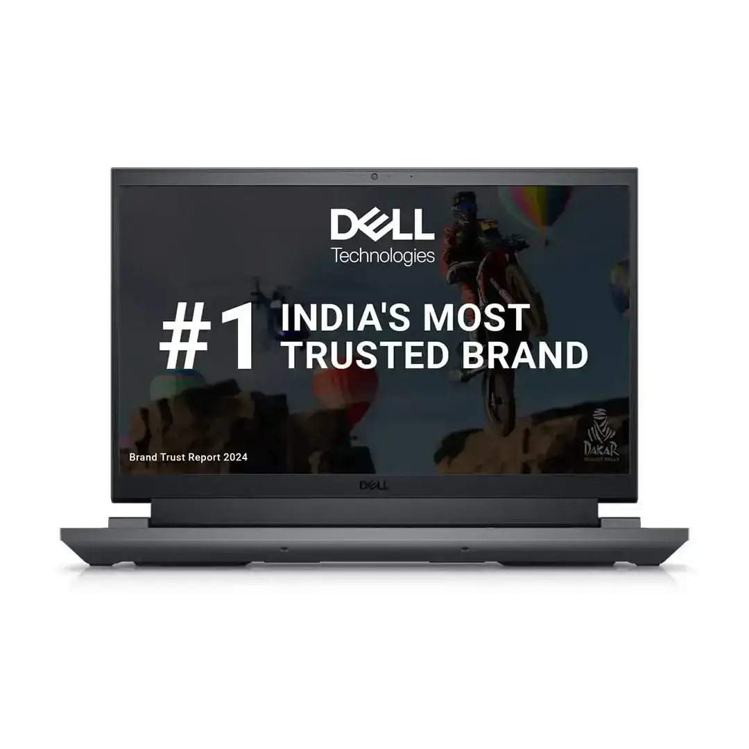 Dell G15 5530 gaming laptop, Intel i5-13450HX, 16GB RAM, 1TB SSD, RTX 3050, 15.6" FHD 120Hz display in Dark Shadow Grey.