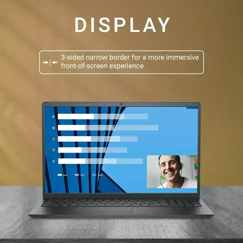 Dell Vostro 3530, Intel Core i5-1334U, 8GB DDR4 RAM, 512GB NVMe SSD, Display 15.6" FHD 120Hz, WIN 11 Home + MS Office 2024 H&S, Backlit Keyboard, Carbon Black, 1 Year Warranty image 4