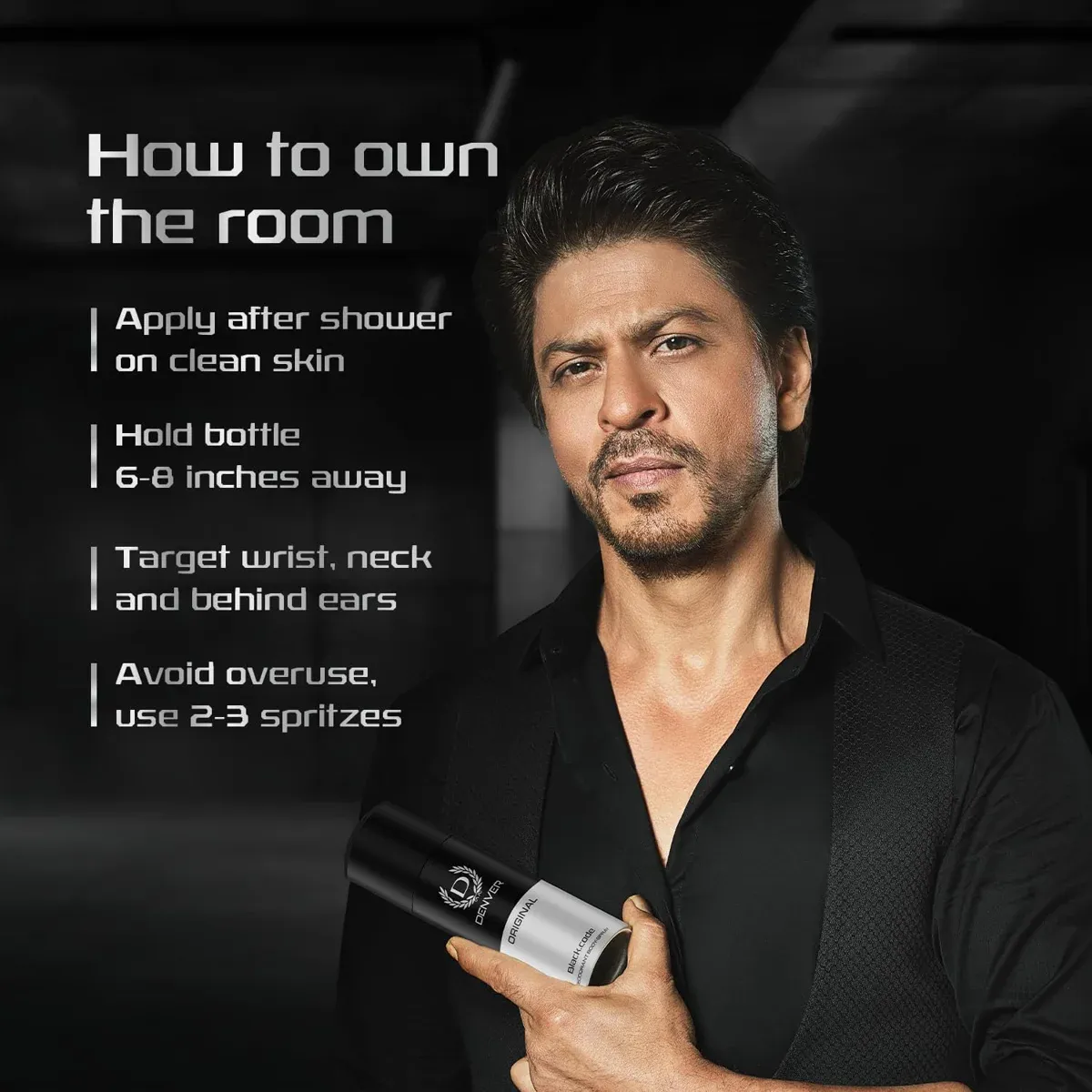 Denver Black Code Men’s Deodorant 150ml, Premium Body Spray with Fresh, Intense Fragrance image 4