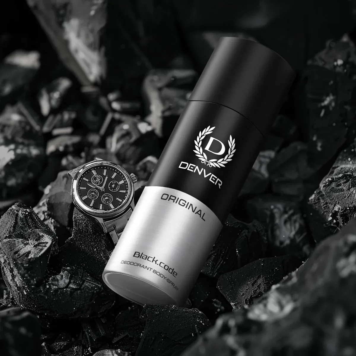 Denver Black Code Men’s Deodorant 150ml, Premium Body Spray with Fresh, Intense Fragrance image 3