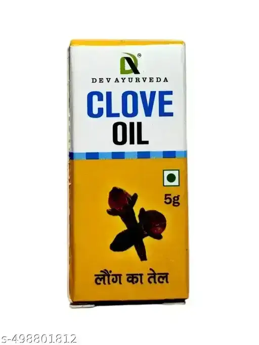 Dev Ayurveda Clove Oil, 5gm. Natural clove oil for aromatherapy, oral health, and skincare.