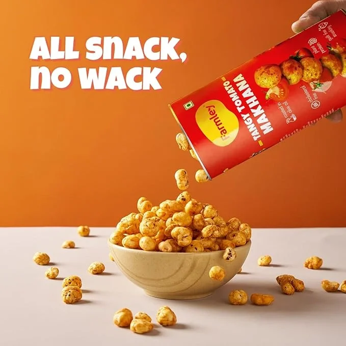 Farmley Roasted & Flavoured Tangy Tomato Makhana – 55 g | Namkeen & Puffed Snacks image 5