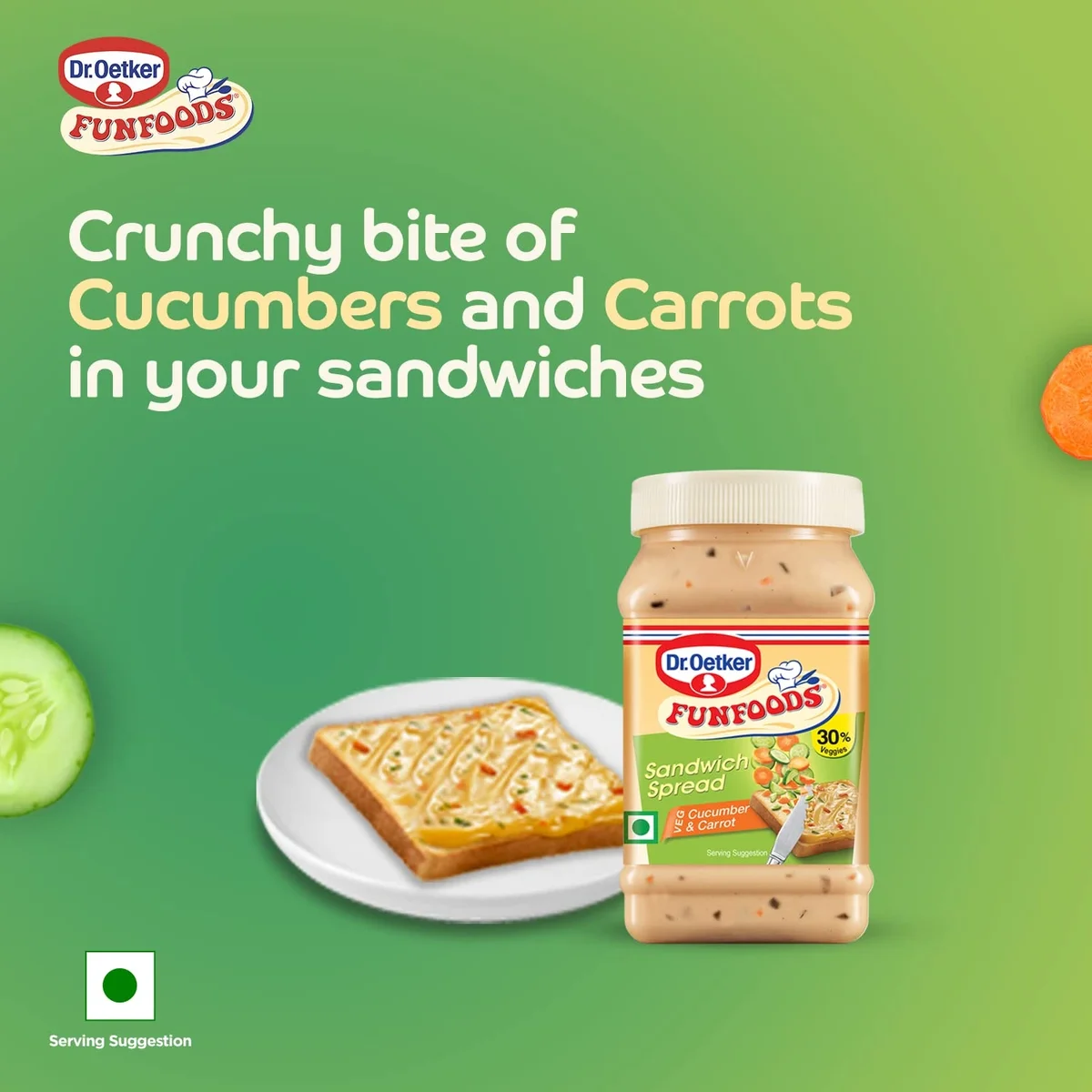 Dr. Oetker FunFoods Cucumber & Carrot Sandwich Spread 250g image 3
