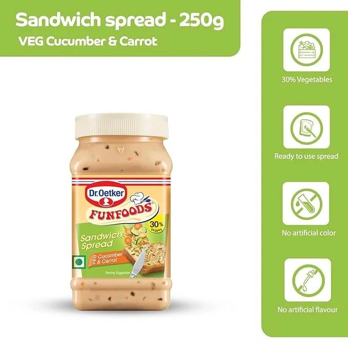 Dr. Oetker FunFoods Cucumber & Carrot Sandwich Spread 250g image 6