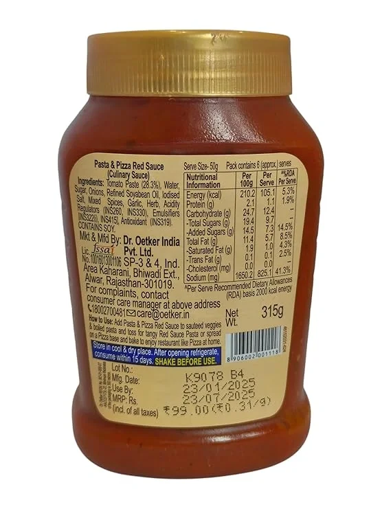 Dr. Oetker FunFoods Pasta & Pizza Red Sauce, 315g image 2