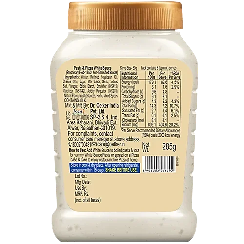 Dr.Oetker FunFoods Pasta & Pizza White Sauce, 285gm image 3