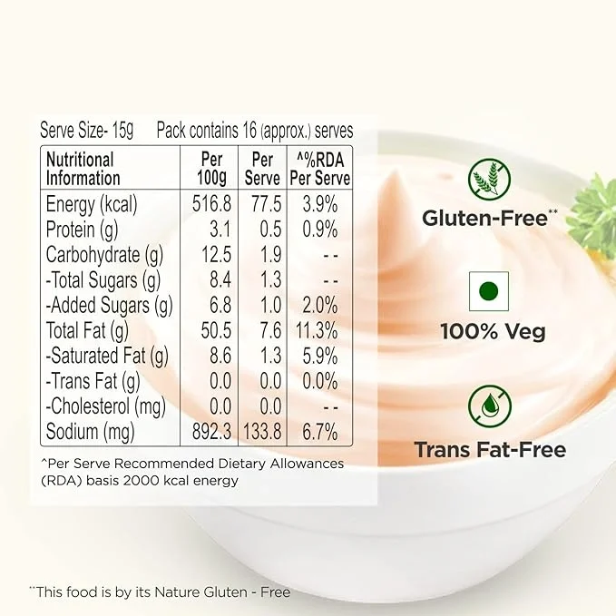 Dr. Oetker FunFoods Tandoori Masala Mayonnaise, 245g| Desi-Style Creamy & Spicy Mayo image 3