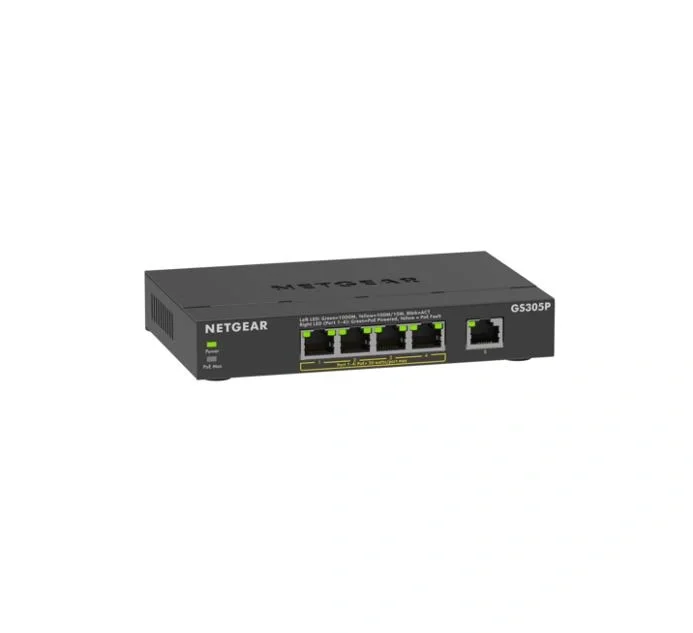 NETGEAR GS305P 5-Port Gigabit PoE+ Ethernet Switch | Unmanaged Plug & Play Network Switch for CCTV & IP Cameras image 2