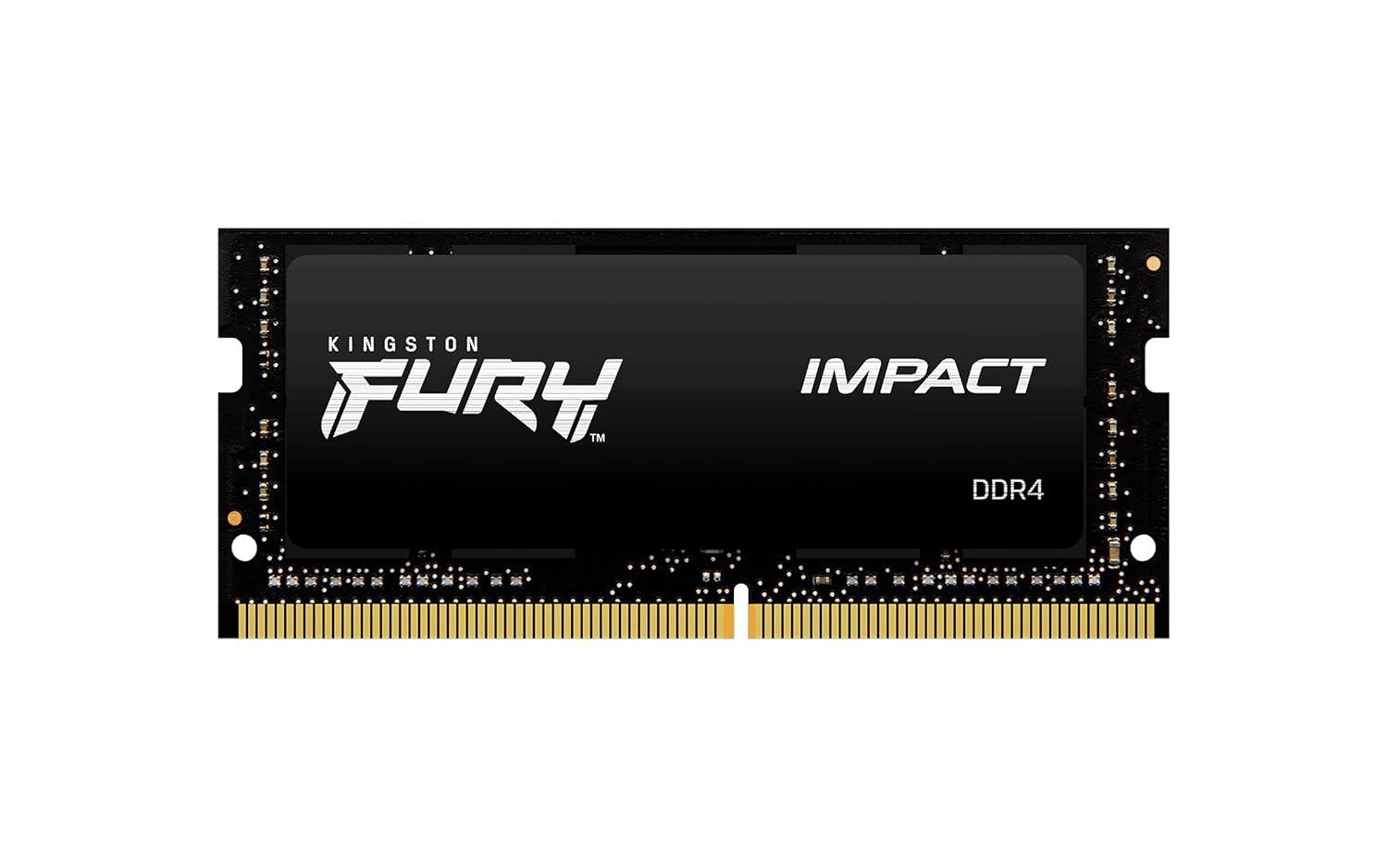 Kingston Fury Impact 8GB 3200MHz DDR4, CL20 SODIMM, Laptop RAM / Memory, Black, KF432S20IB/8, 10 Year Warranty