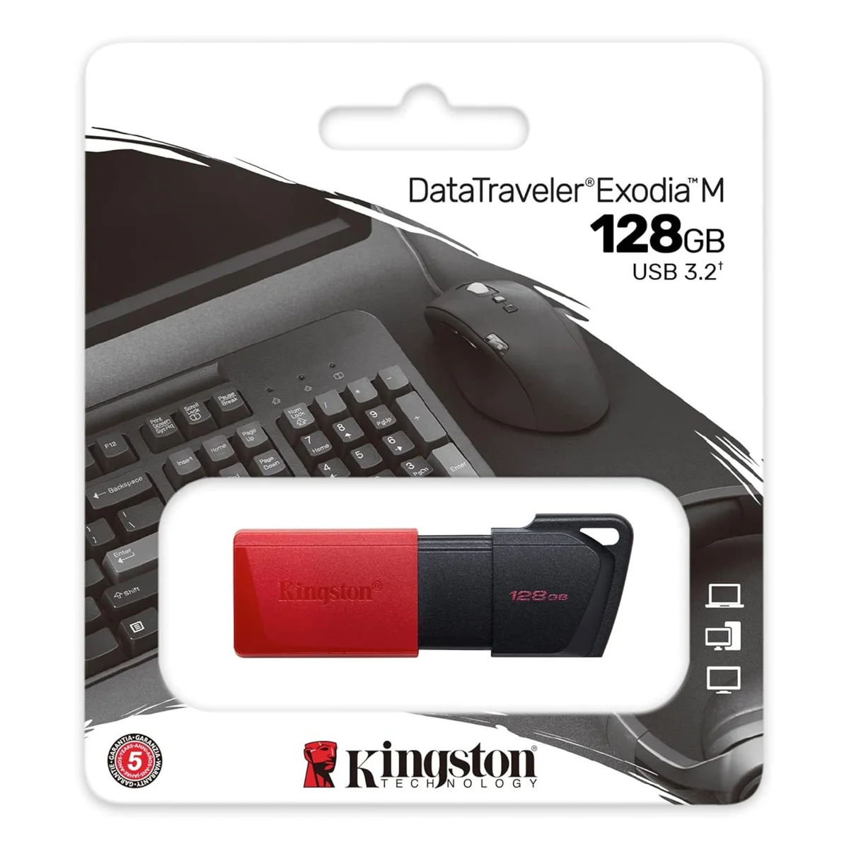 Kingston DataTraveler Exodia M 128GB USB-A Flash Drive USB 3.2 Gen 1 DTXM/128GBIN, Multicolour, 5 Year Warranty image 2