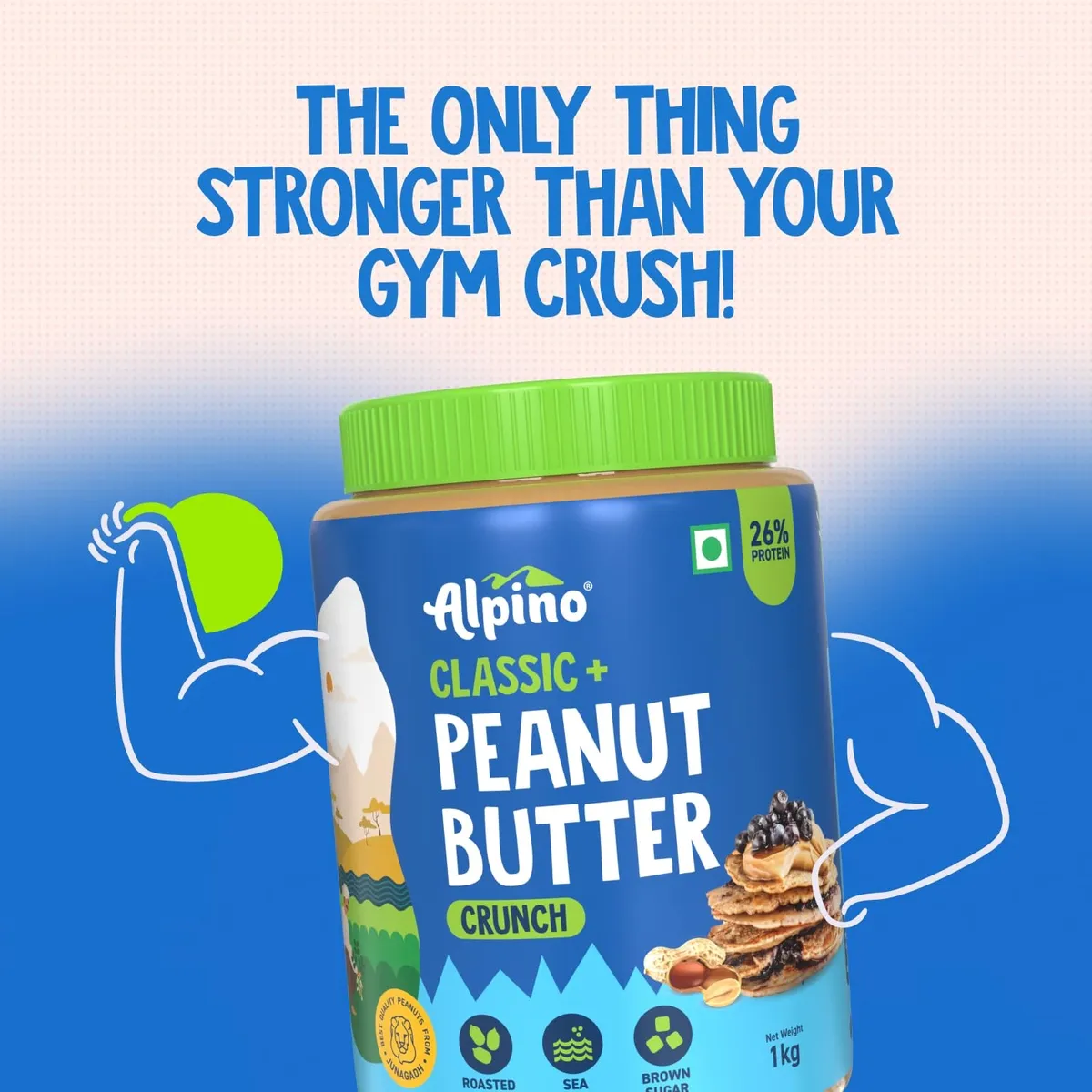 Alpino Classic Peanut Butter Crunch 1 KG | 90% Roasted Peanuts image 7