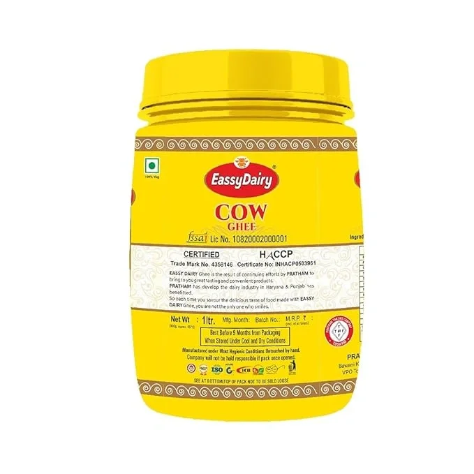 EassyDairy Pure Desi Cow Ghee 1 Ltr Jar | Rich Aroma & Taste image 5