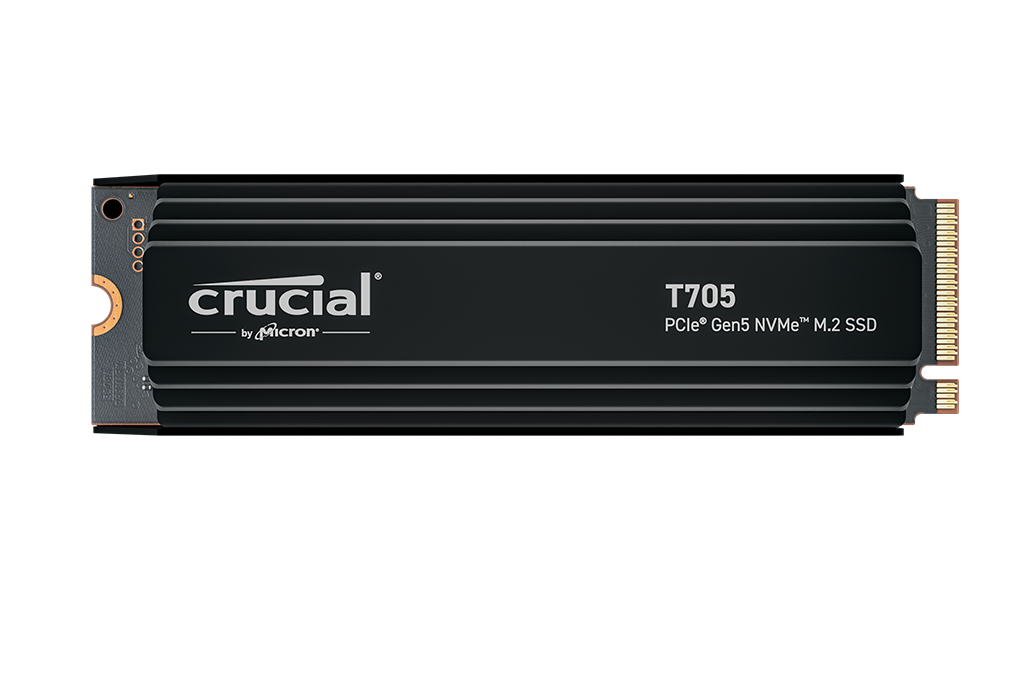 Crucial T705 2TB PCIe Gen5 NVMe M.2 SSD with heatsink,  Read and Write speeds up to 14,500 & 12700 MB/s, 5 Year Warranty