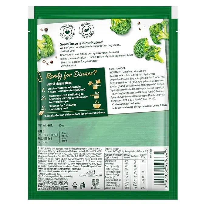 Knorrtoys Cream Of Brocolli Soup 50G | With Real Vegetables, 50g image 5