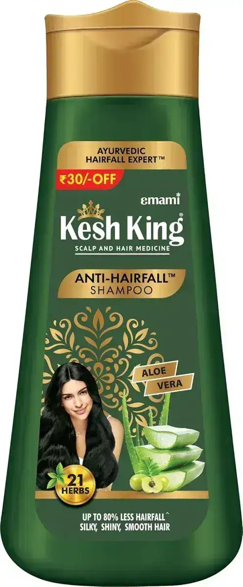 Emami Kesh King Anti Hairfall Shampoo 200ml. Ayurvedic medicine for hair fall, scalp nourishment, and hair strength.