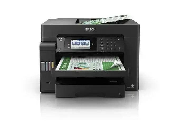Epson EcoTank L15180 A3 color multifunction printer with scan, copy, fax, ADF, duplex, Wi-Fi and Ethernet.
