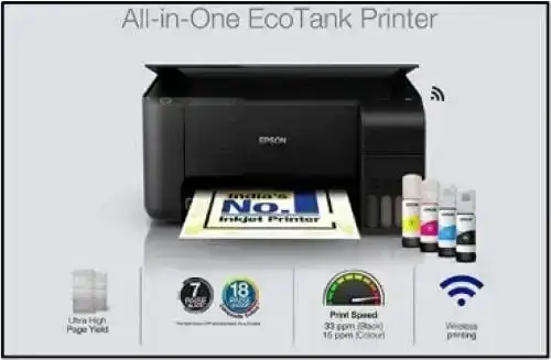 Epson EcoTank L3252 A4 Inkjet Colour Multifunction Printer | 10 PPM (Black) / 5  PPM (Colour) | USB 2.0, Wireless or Wi-Fi | 1 Year Warranty  image 2