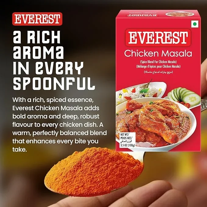  Everest Chicken Masala - 100g | Aromatic Spice Blend for Chicken Curry, Gravy & Indian Cooking | Balanced Flavourful Chicken Masala Powder image 5