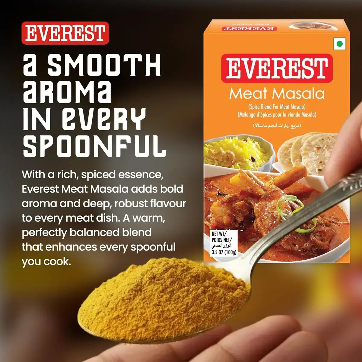  Everest Meat Masala - 100g | Black Pepper–Coriander–Chilli Blend for Rich, Aromatic Meat Curries & Gravies | Hot, Dark Tan Meat Masala Powder for Mutton. image 4
