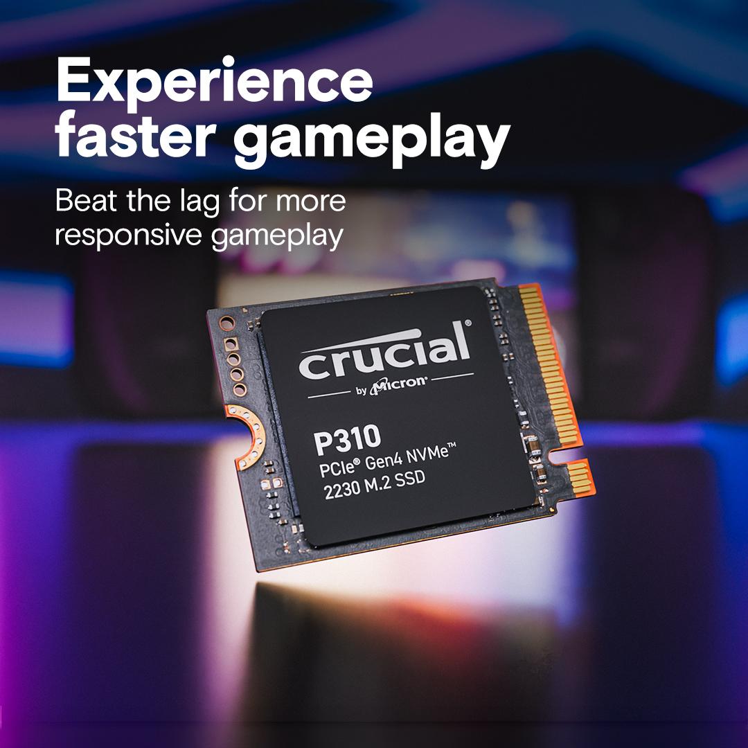 Crucial P310 1TB PCIe Gen4 NVMe 2230 M.2 SSD, Read and Write speeds up to 7100 & 6000 MBps, 5 Year Warranty thumbnail 3